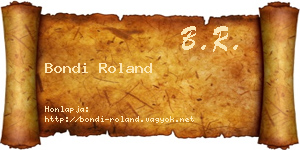 Bondi Roland névjegykártya